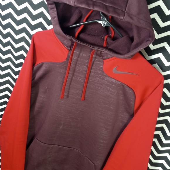 NIKE hoodie pullover thermafit sweatshirt men's Large - cr - Picture 3 of 4